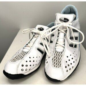 Adidas Womens Shoes Leather Golf Sneakers Adiprene Climacool White Blue Size 6